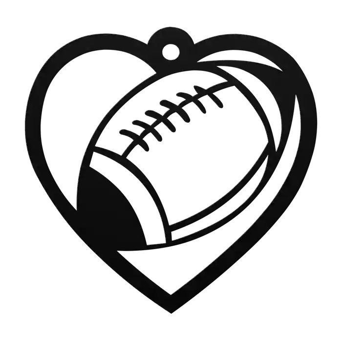 Love Football Heart Metal Sign