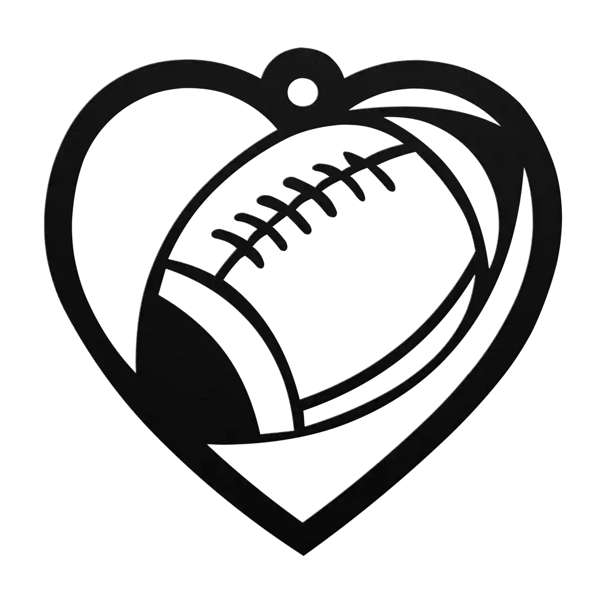 Love Football Heart Metal Sign