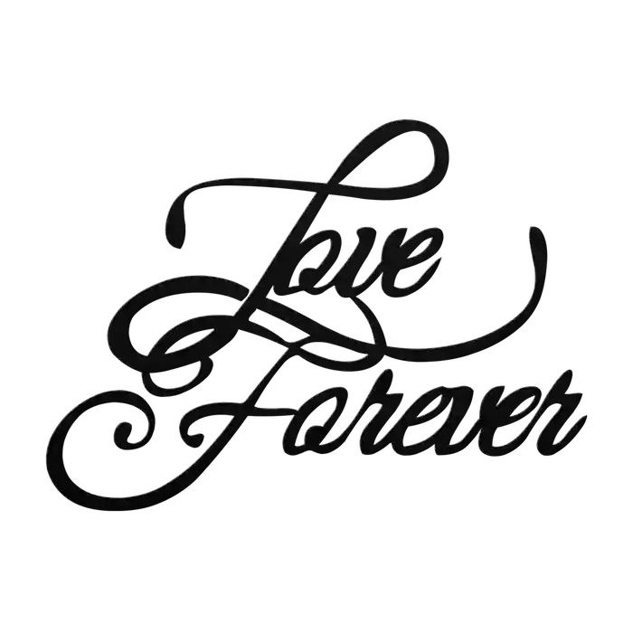 Love Forever Script Metal Sign