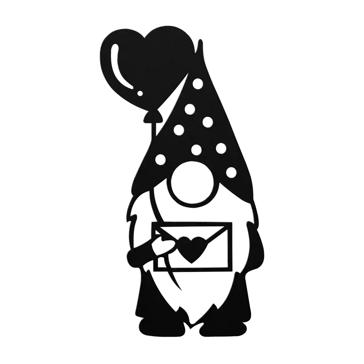 Love Gnome With Heart Metal Sign