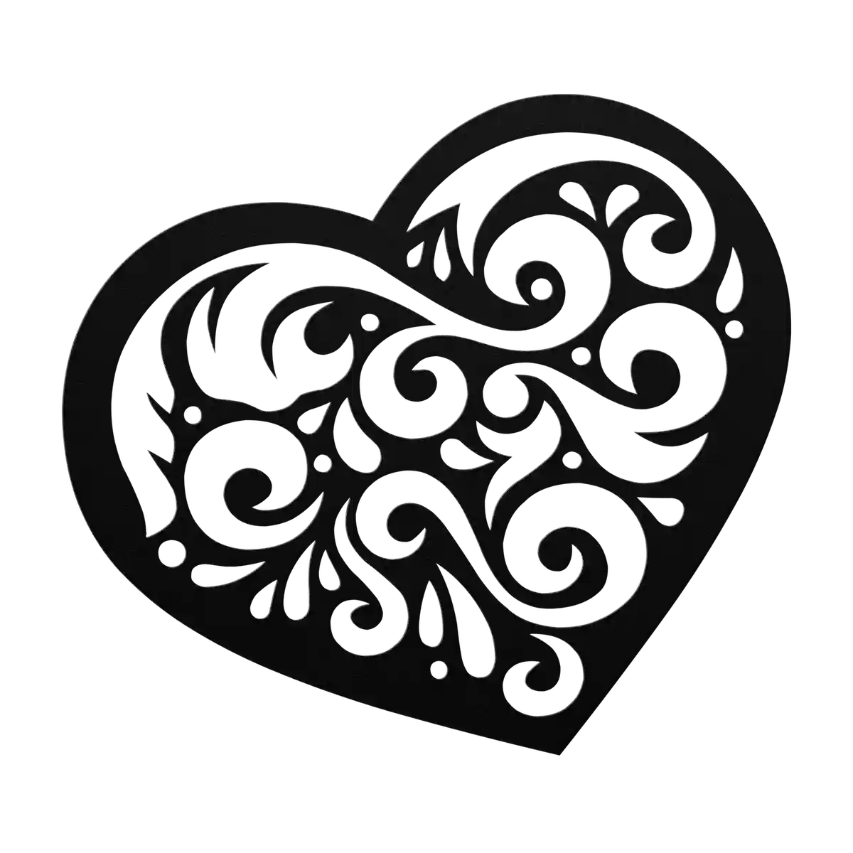 Love Half Scroll Heart Metal Sign