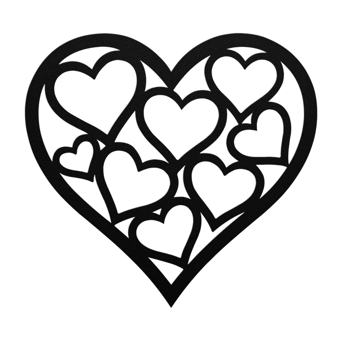 Love Heart Cluster Metal Sign