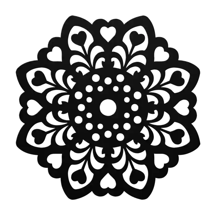 Love Heart Mandala Metal Sign