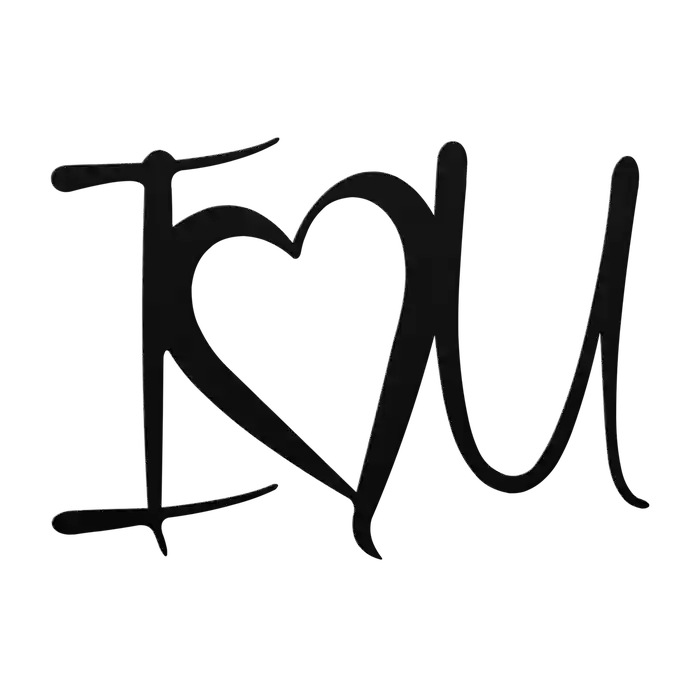 Love I Heart U Metal Sign