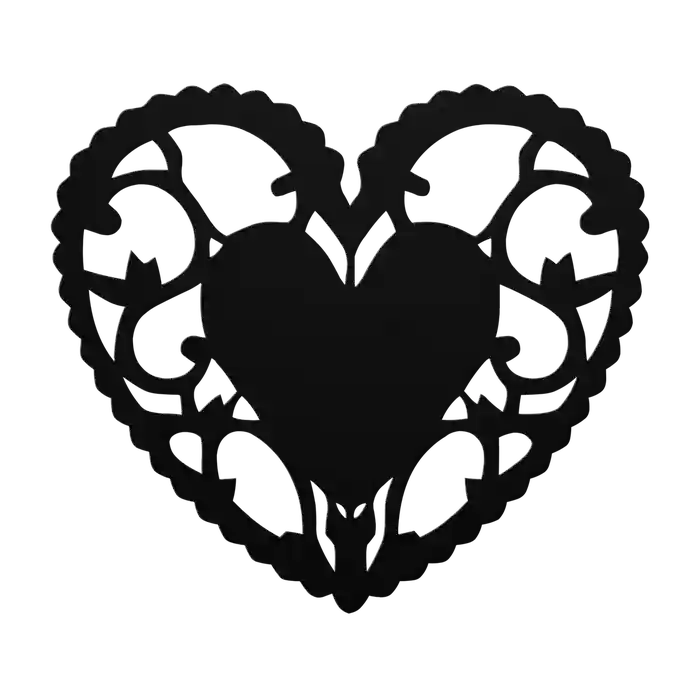 Love Lace Heart Metal Sign