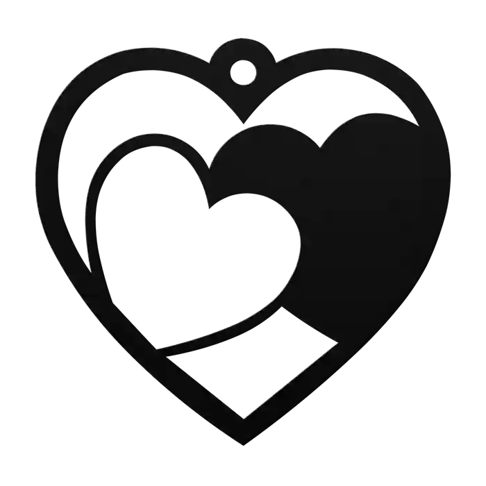Love Layered Hearts Metal Sign