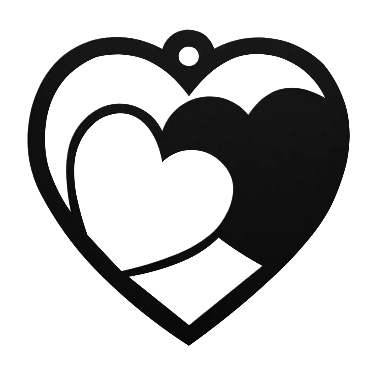 Love Layered Hearts Metal Sign