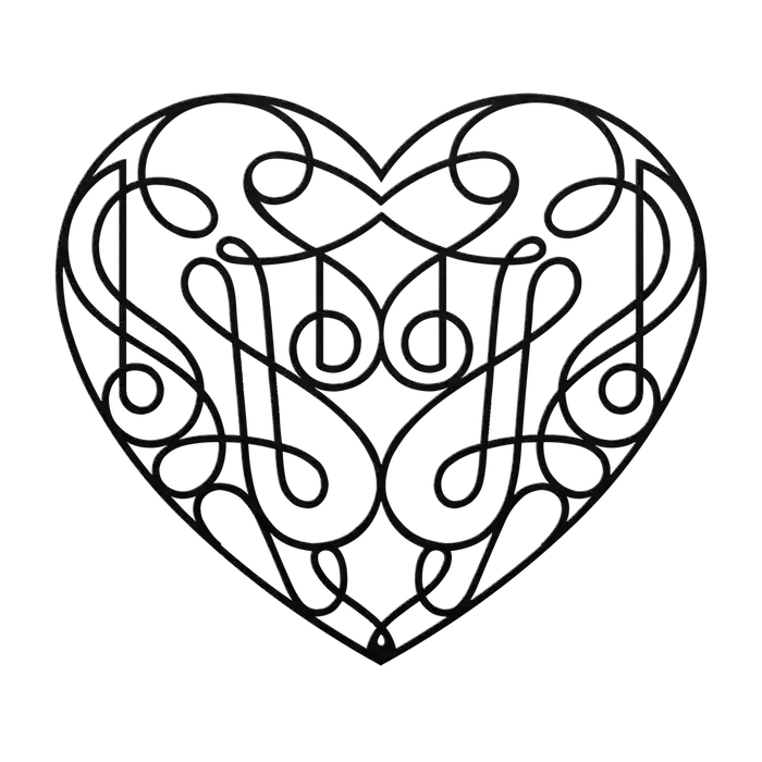 Love Loop Line Heart Metal Sign