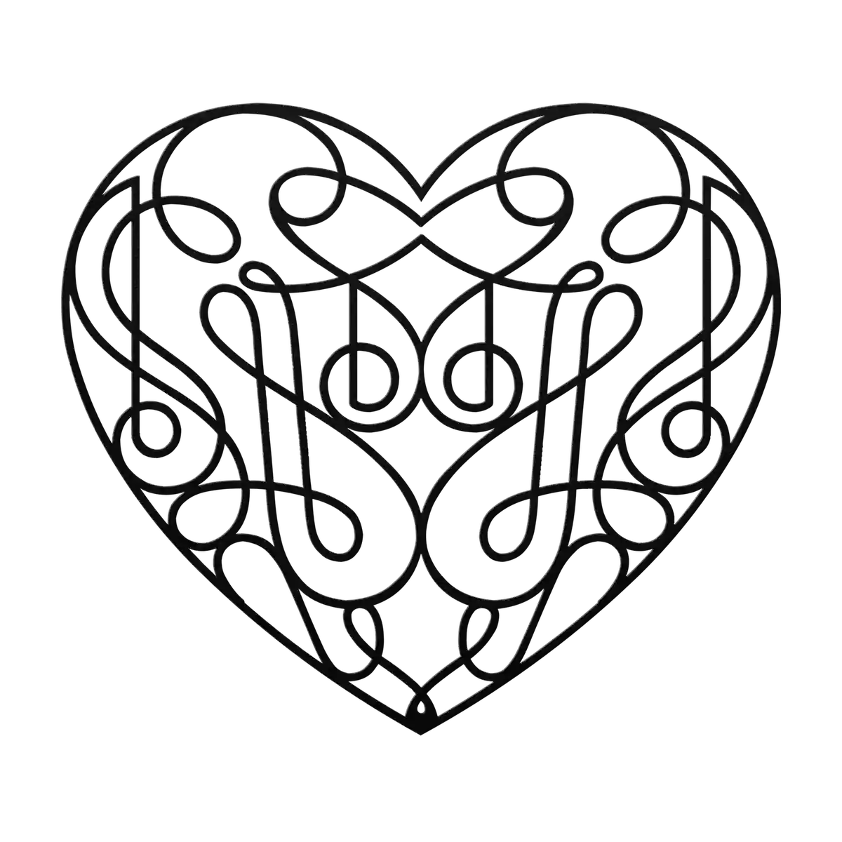Love Loop Line Heart Metal Sign