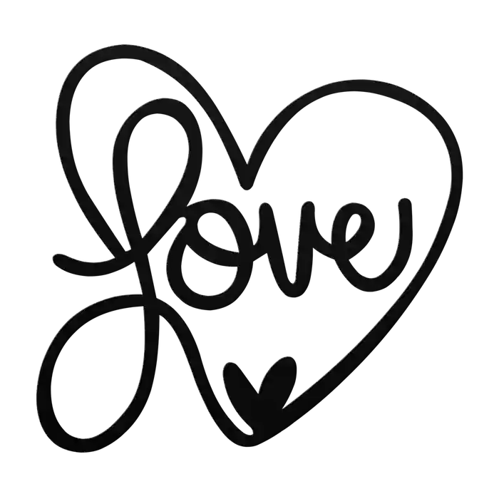 Love Looped Script Metal Sign