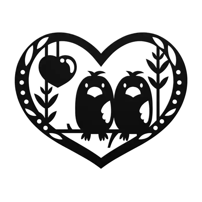 Love Owls On Heart Metal Sign
