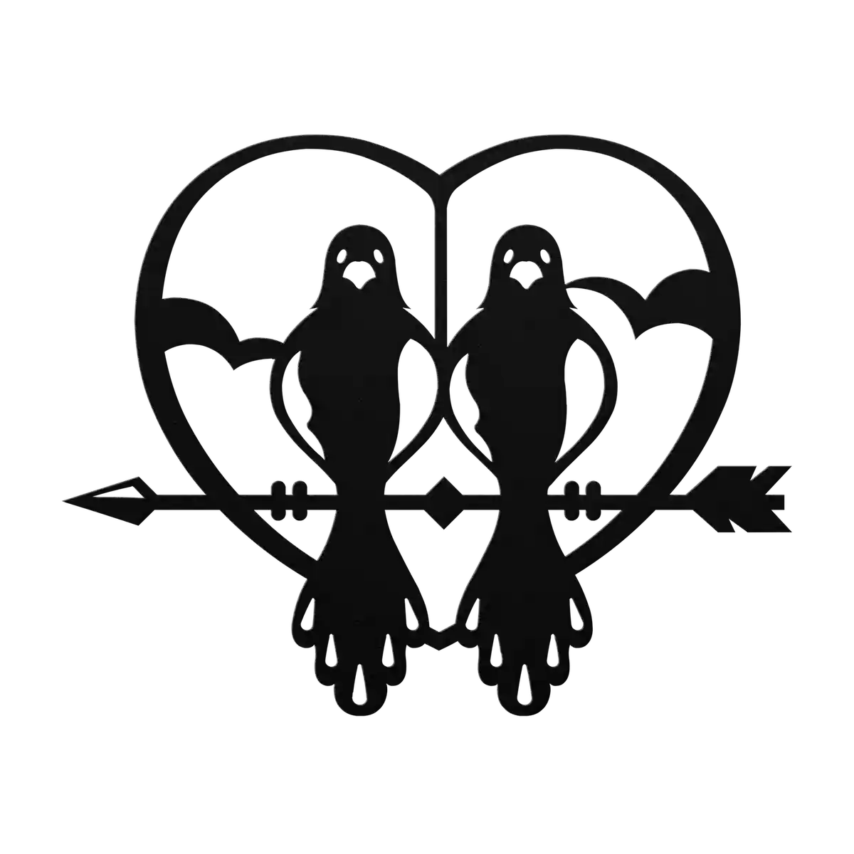 Love Parrots On Arrow Metal Sign