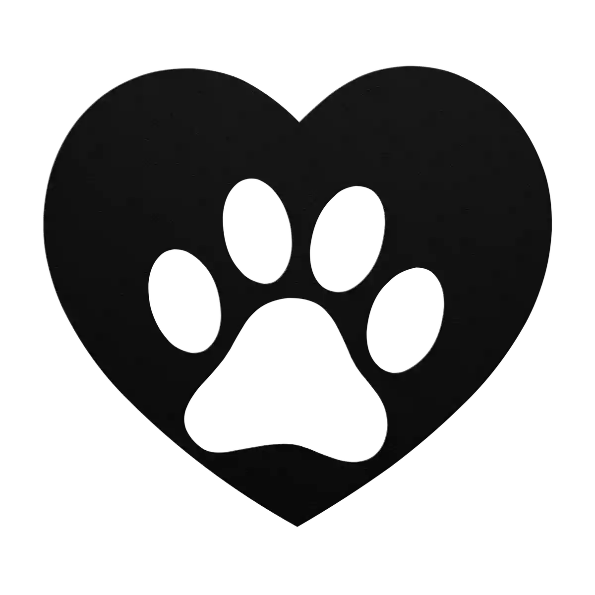 Love Paw Print Heart Metal Sign