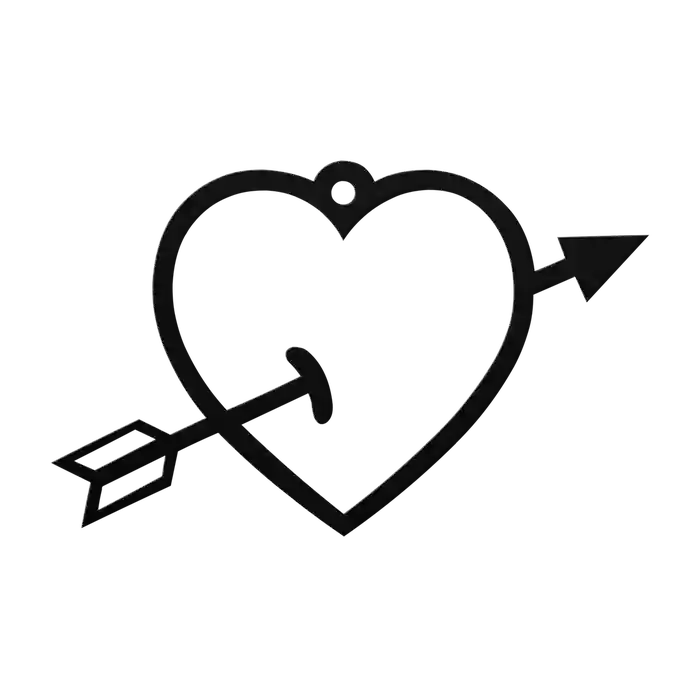 Love Pierced Heart Metal Sign