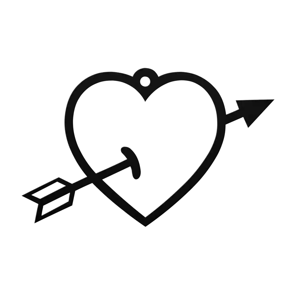 Love Pierced Heart Metal Sign