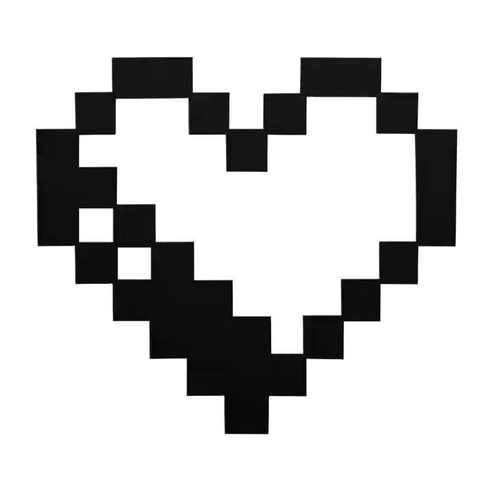 Love Pixel Heart Metal Sign