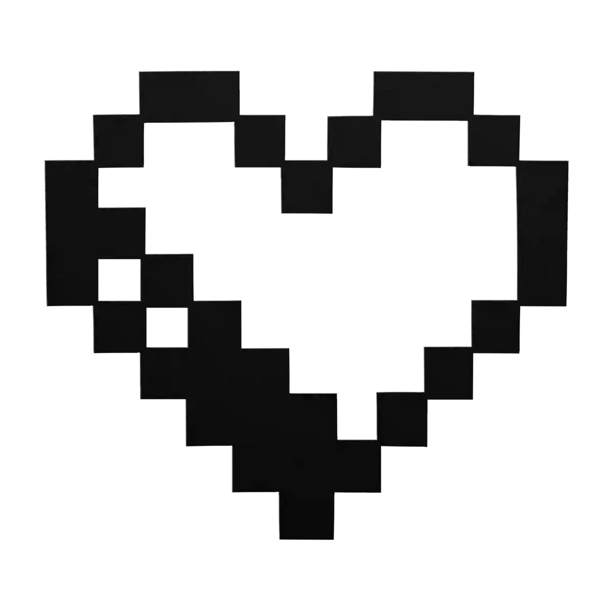 Love Pixel Heart Metal Sign