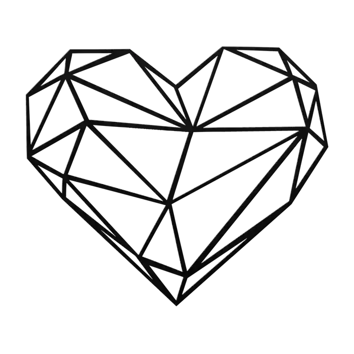 Love Polygon Heart Metal Sign