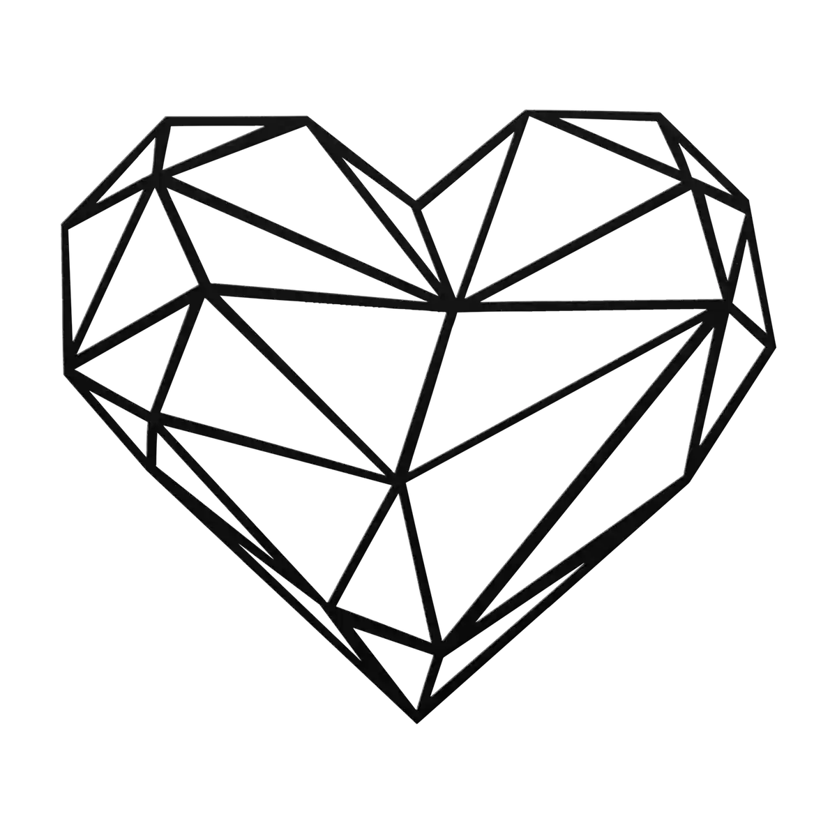 Love Polygon Heart Metal Sign