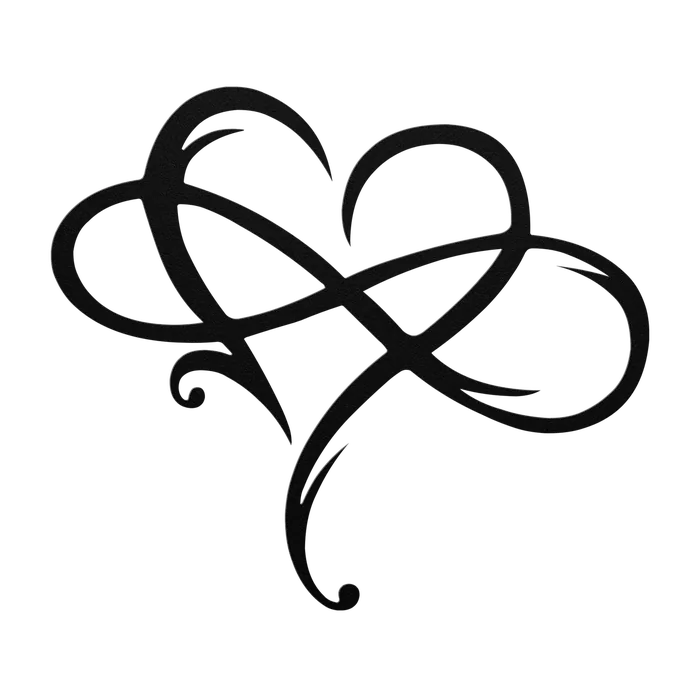 Love Ribbon Hearts Metal Sign