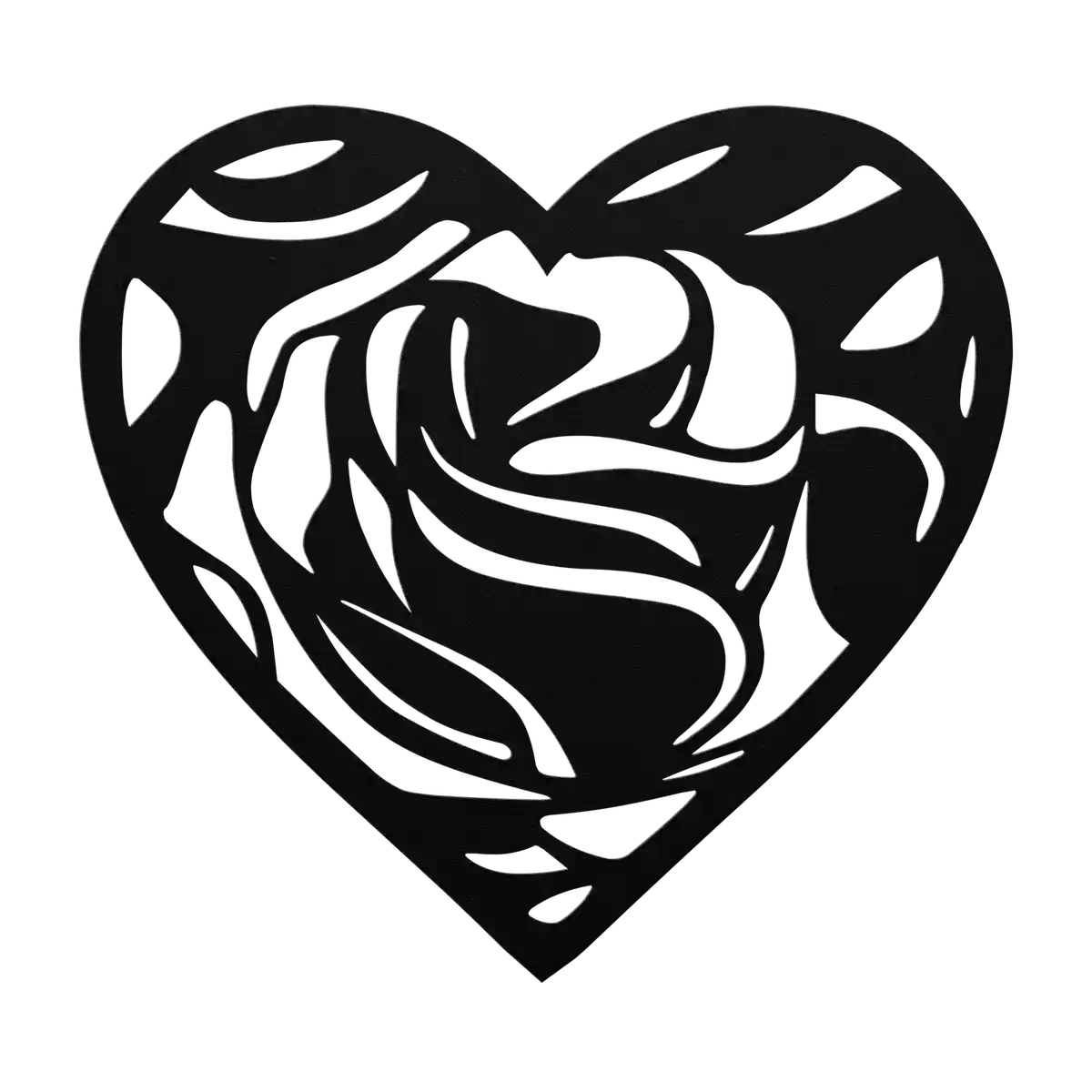 Love Rose Heart Metal Sign