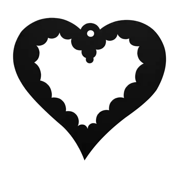 Love Scalloped Heart Metal Sign