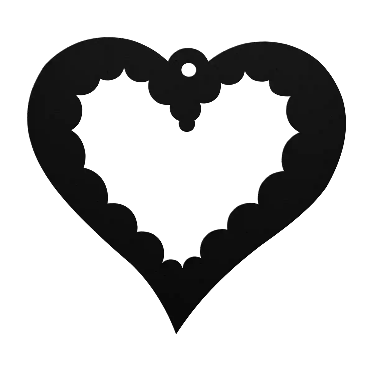 Love Scalloped Heart Metal Sign