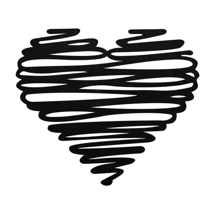 Love Scribble Heart Metal Sign