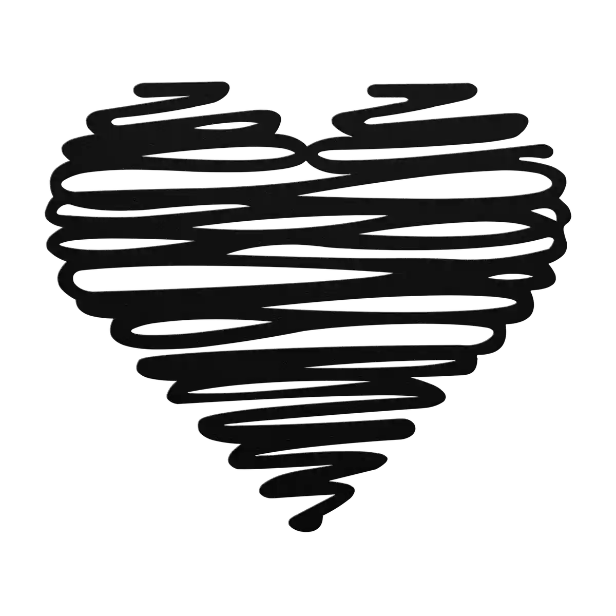 Love Scribble Heart Metal Sign