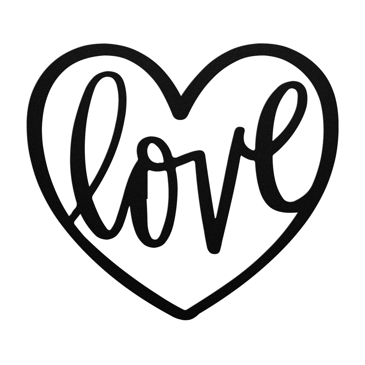 Love Script Heart Metal Sign