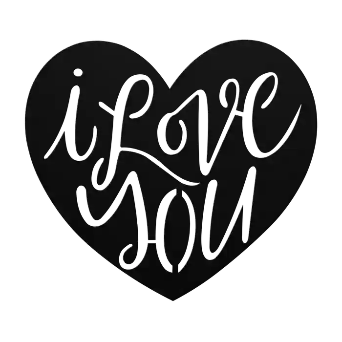Love Script Knockout Metal Sign