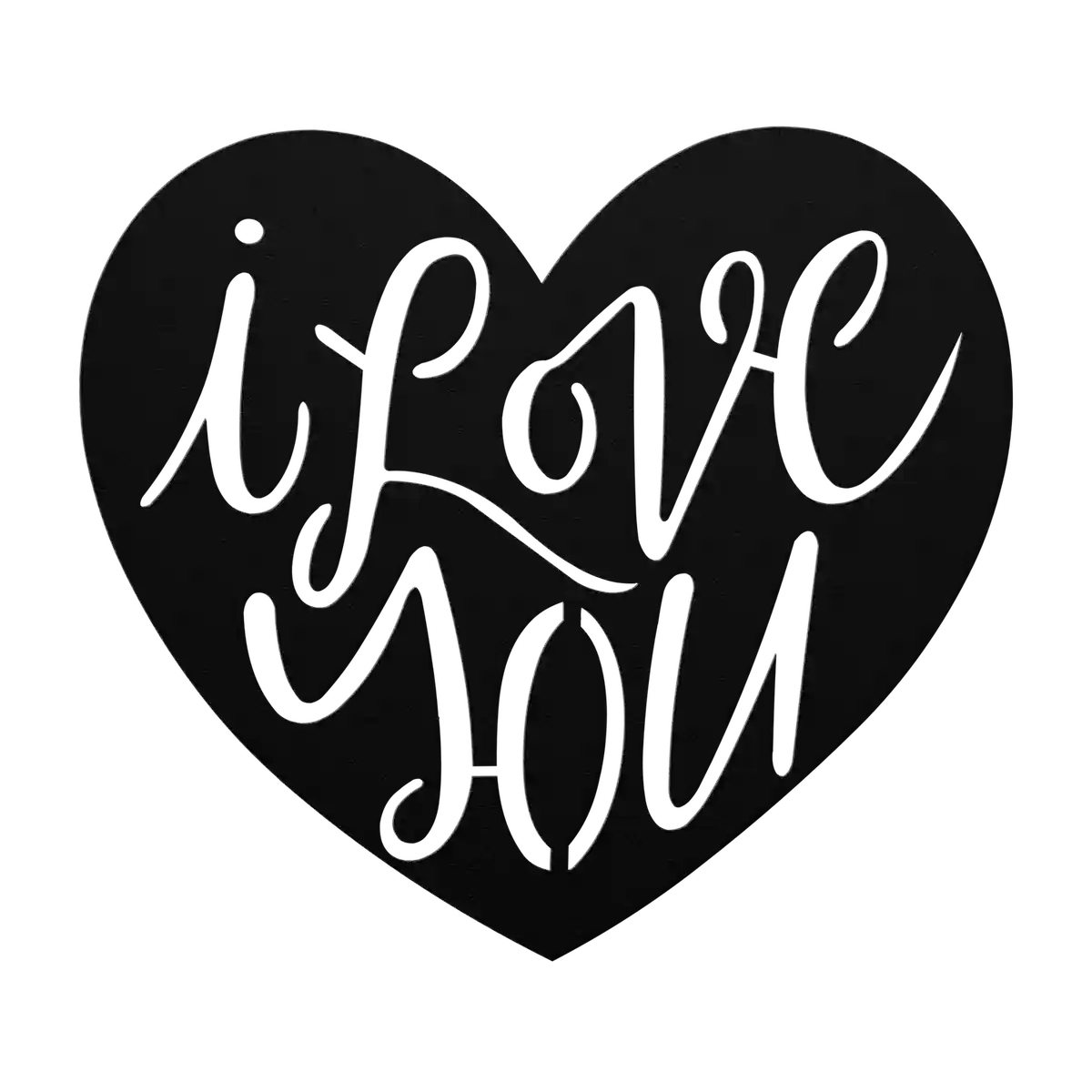 Love Script Knockout Metal Sign