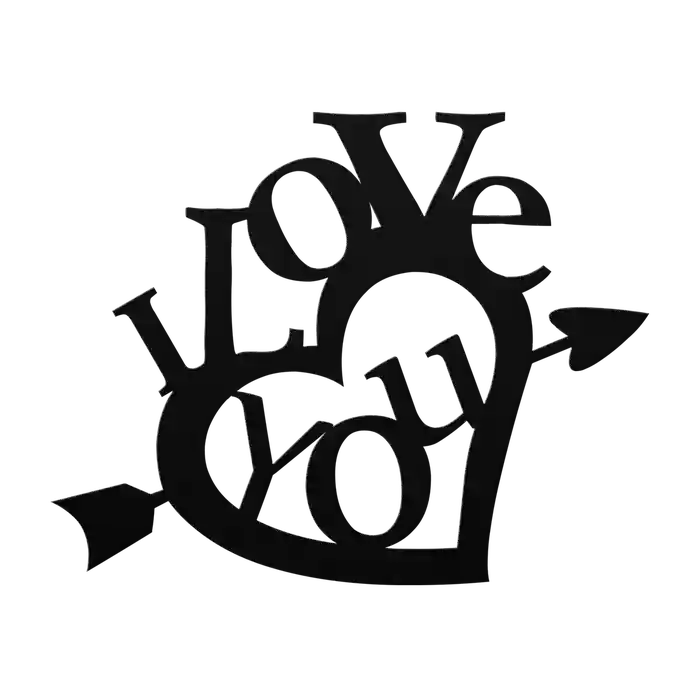 Love Scripted Arrow Heart Metal Sign