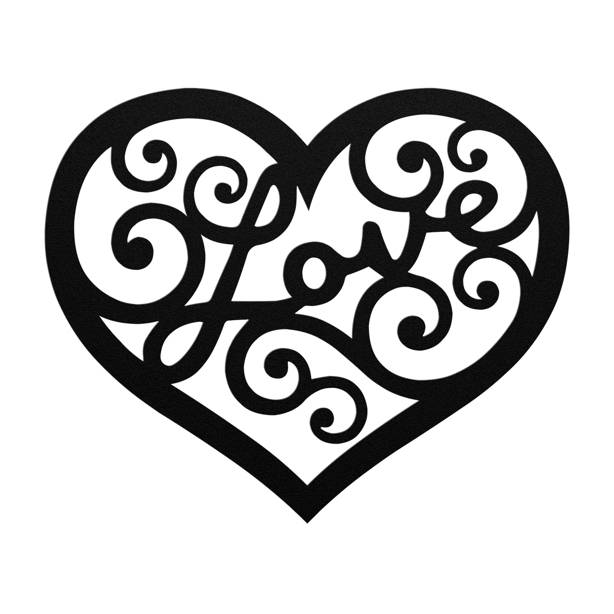 Love Scrollwork Heart Metal Sign