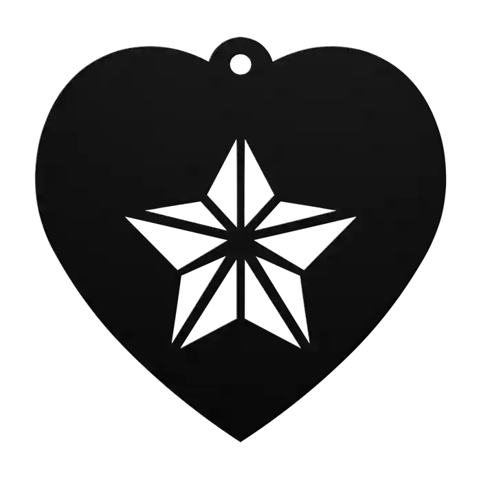 Love Star Heart Metal Sign
