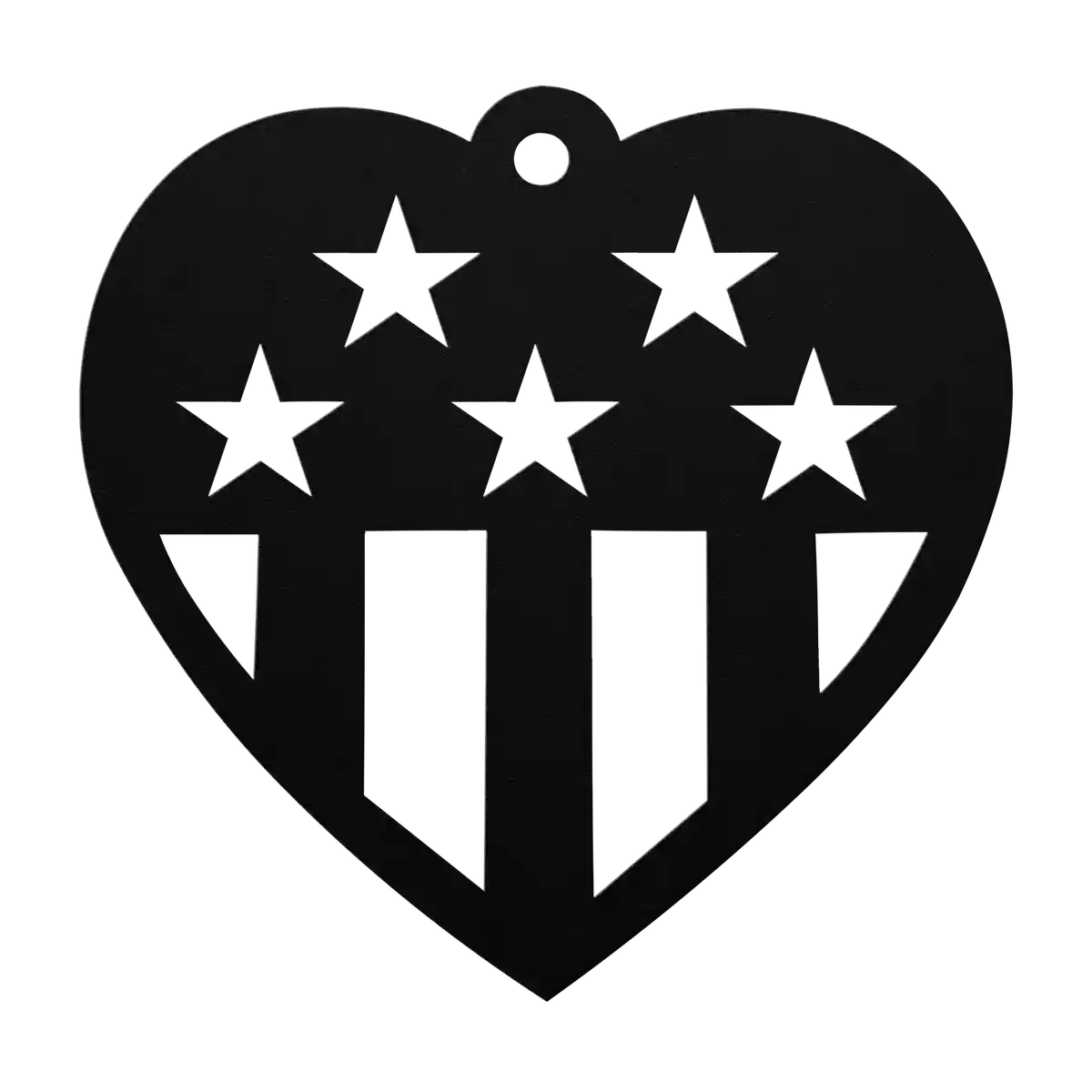 Love Stars And Stripes Heart Metal Sign