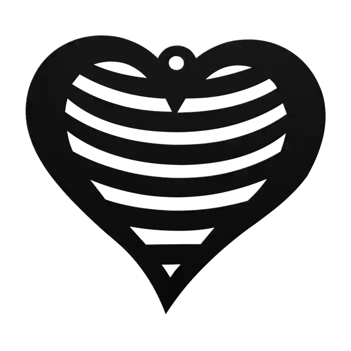 Love Striped Heart Metal Sign