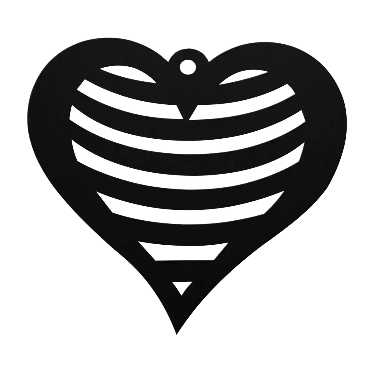 Love Striped Heart Metal Sign