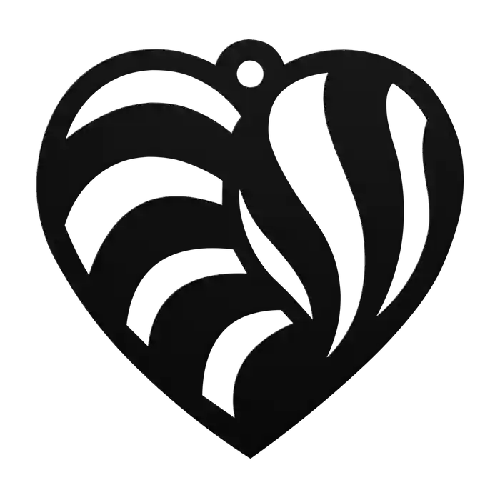 Love Swirl Stripe Heart Metal Sign