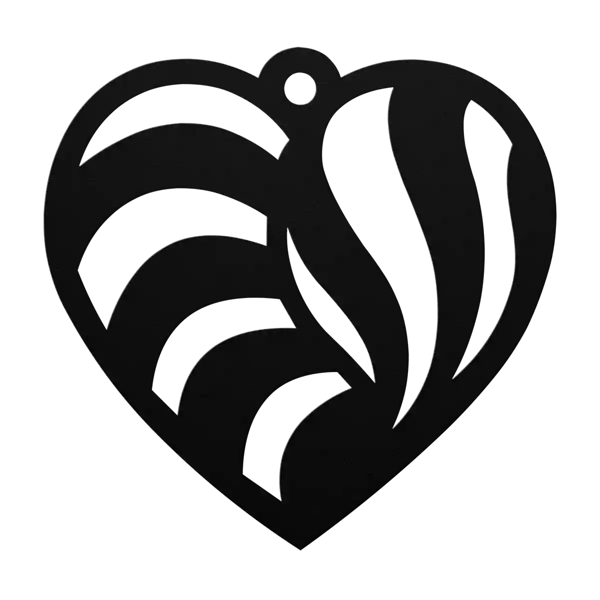 Love Swirl Stripe Heart Metal Sign