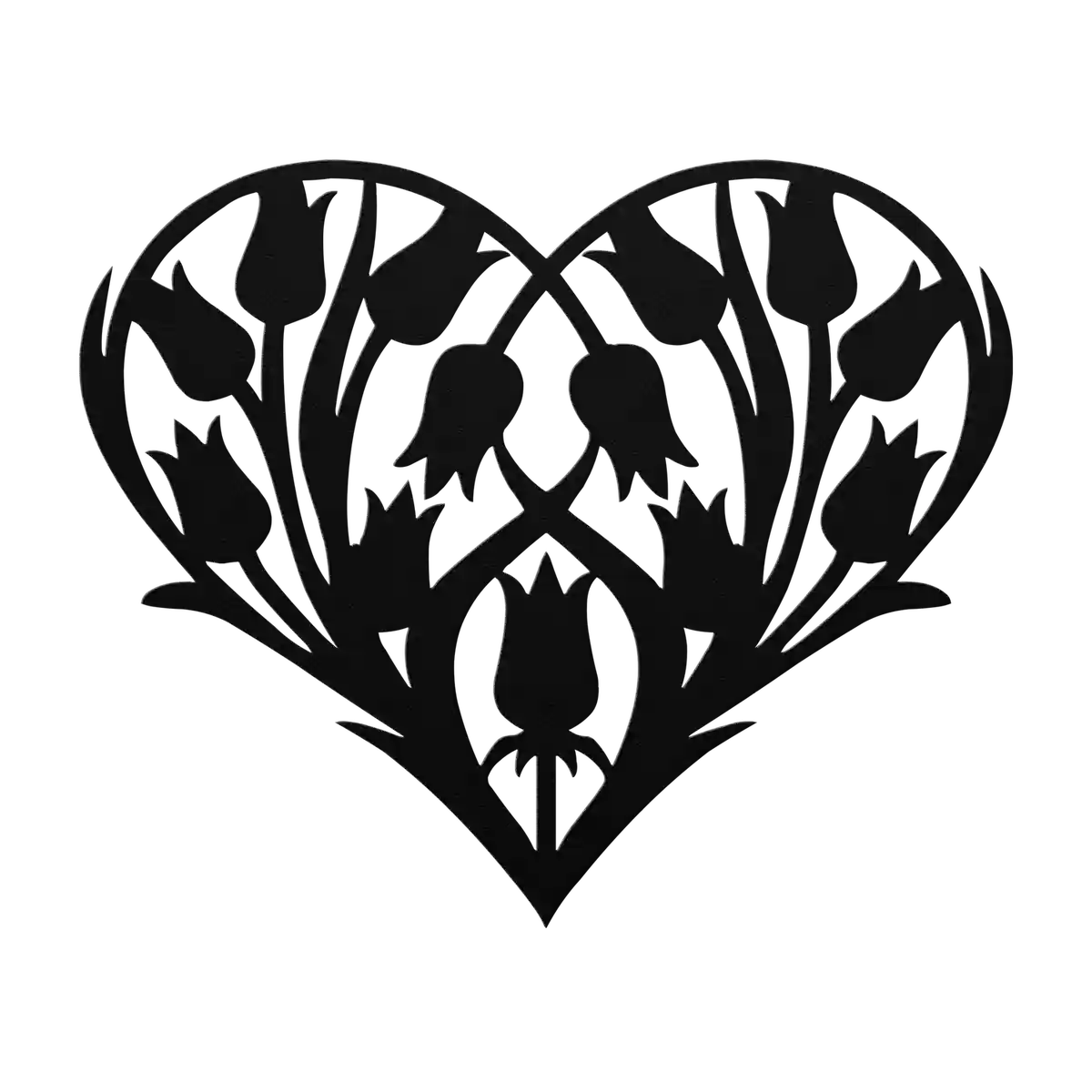 Love Tulip Heart Metal Sign