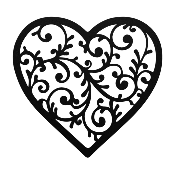 Love Vine Heart Metal Sign