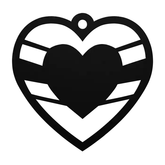 Love Wave Stripe Heart Metal Sign
