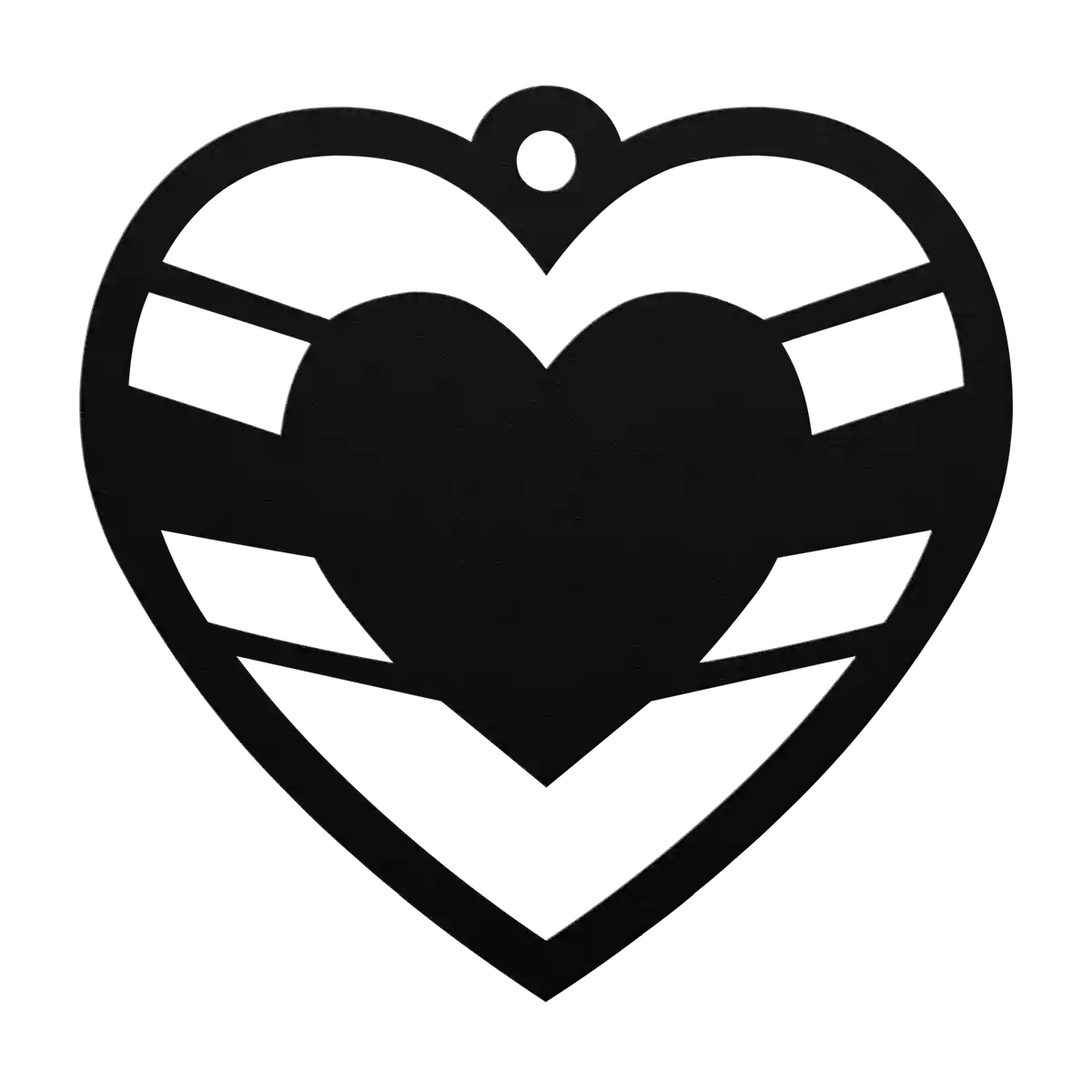 Love Wave Stripe Heart Metal Sign