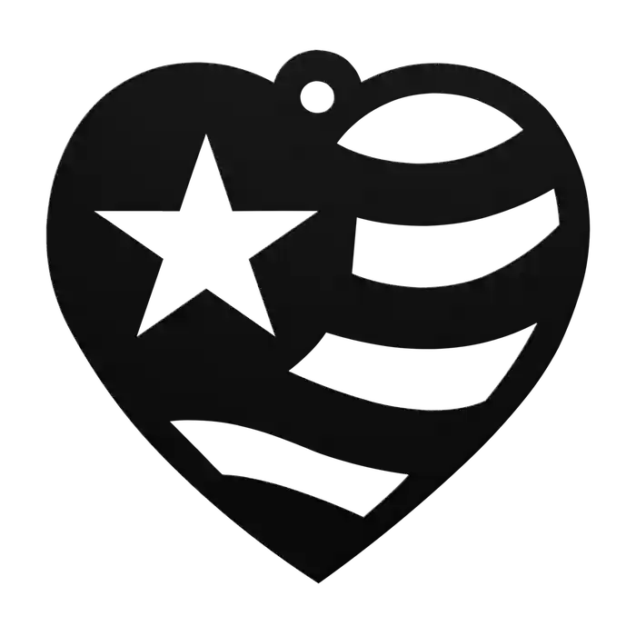 Love Waving Flag Heart Metal Sign