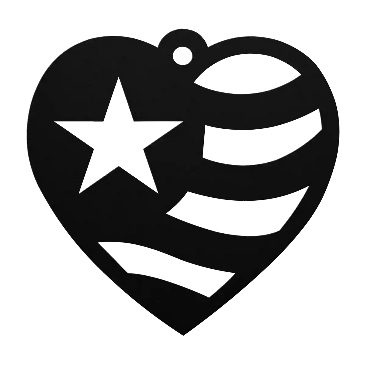 Love Waving Flag Heart Metal Sign