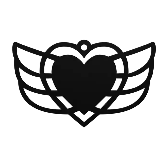 Love Winged Heart Metal Sign