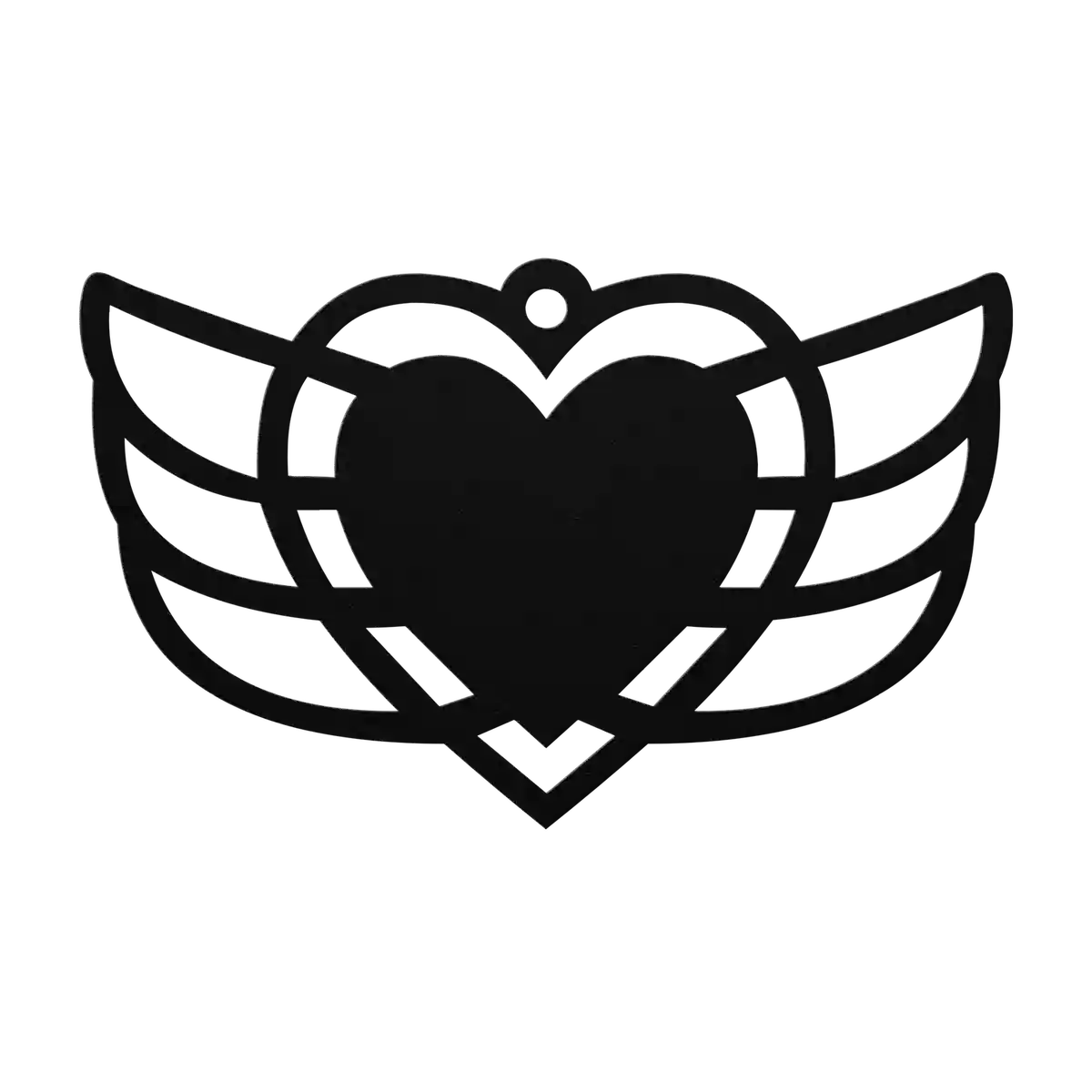 Love Winged Heart Metal Sign