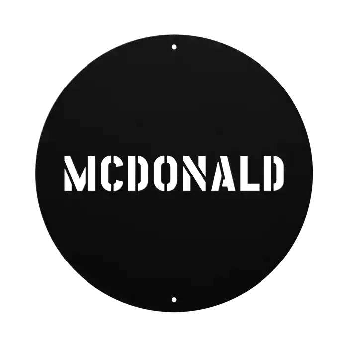 McDonald Family Name Sign