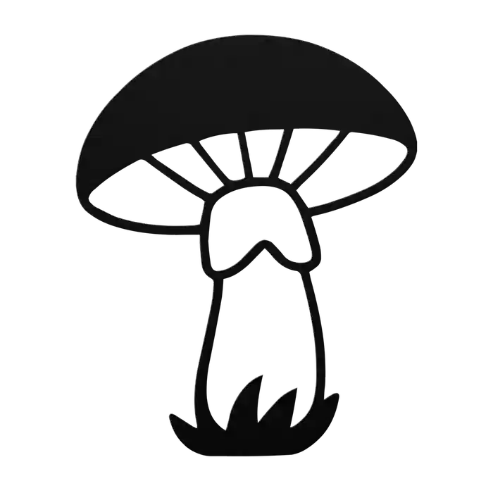 Mushroom Bare Stem Metal Sign